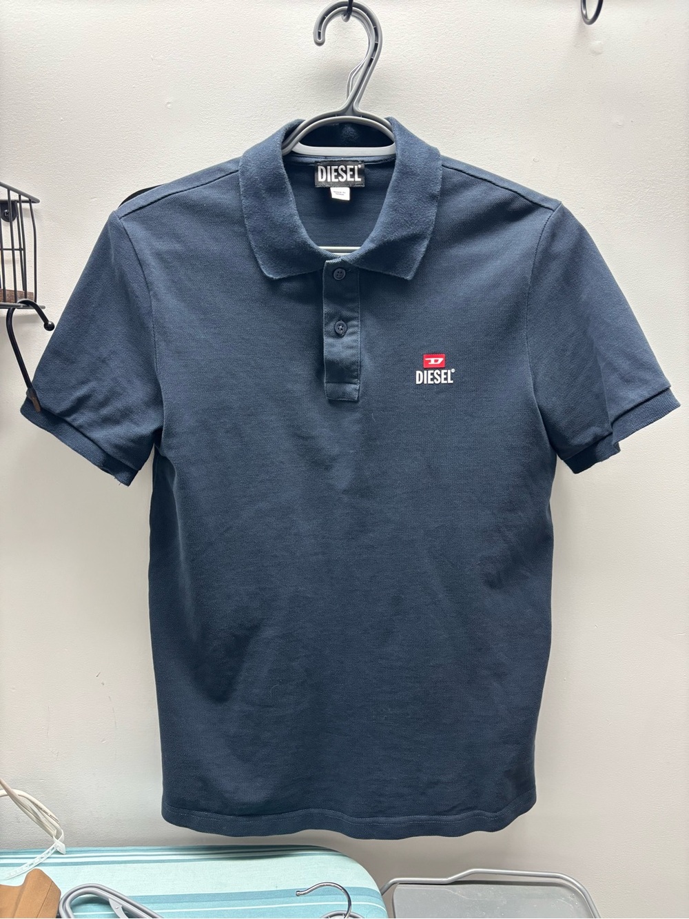 Diesel Navy Polo with Small Red Logo